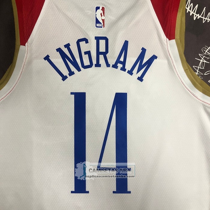 Camiseta New Orleans Pelicans Brandon Ingram NO 14 Ciudad 2020-21 Blanco